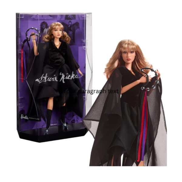 Barbie Music Series Doll, Stevie Nicks Collectible Wearing Velvety Black Dress with Tambourine