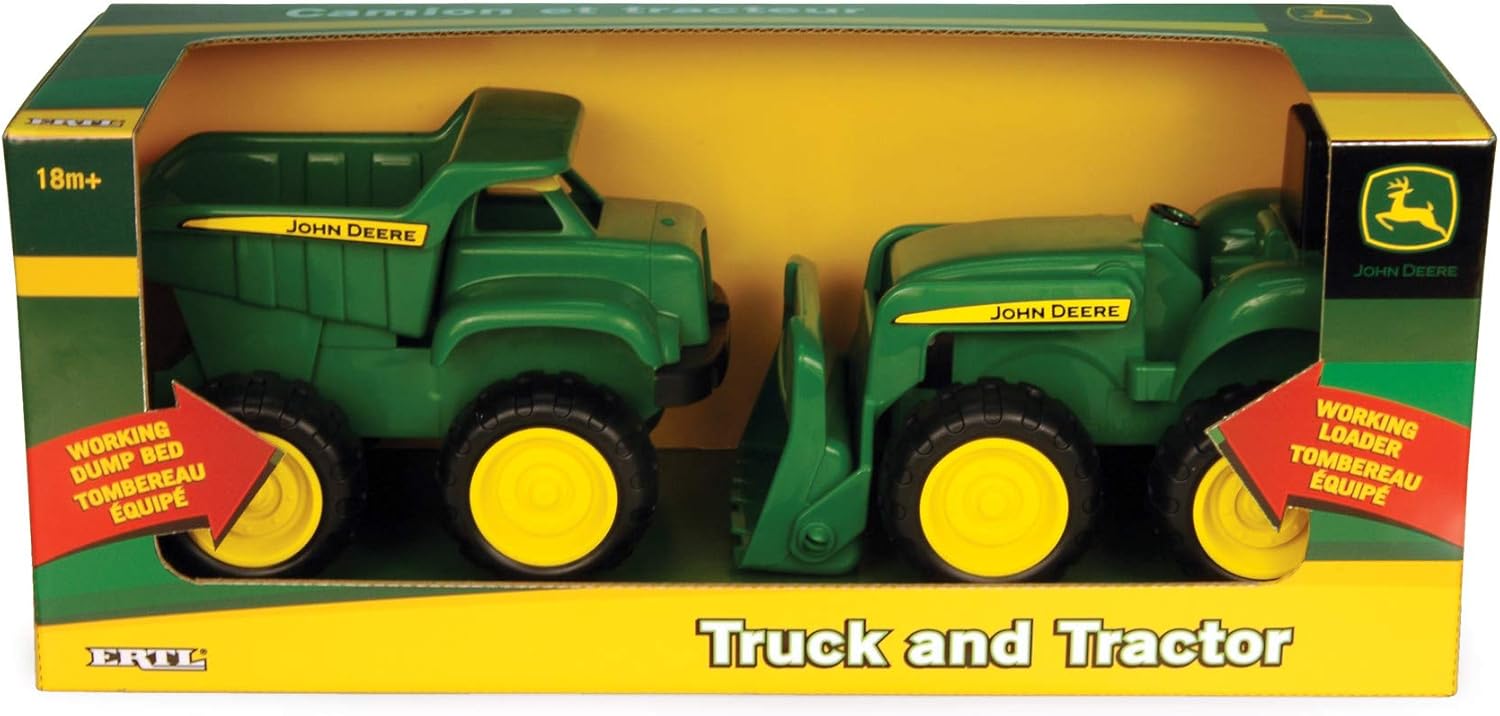 John Deere Sandbox Toys - Includes Dump Truck Toy and Tractor Toy with Loader - Image 4