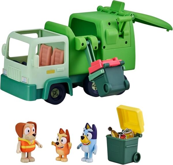 Bluey Garbage Truck - 2.5", Bingo, and Bin Man poseable Figures with Playset - Image 4