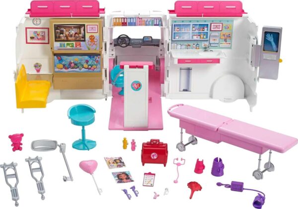 ​​​Barbie Playset with 20+ Accessories, Emergency Vehi​​cle Transforms into 2+ - Image 4