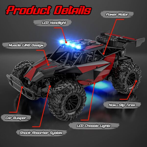 BLUEJAY Remote Control Car, 2.4GHz High Speed 33KM/H RC Cars Toys, - Image 2