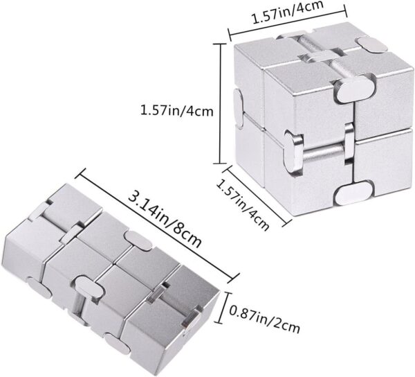 Fidget Cube New Version Fidget Finger Toys - Metal Infinity Cube Prime for Stress and Anxiety - Image 2