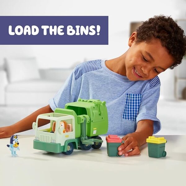 Bluey Garbage Truck - 2.5", Bingo, and Bin Man poseable Figures with Playset - Image 5