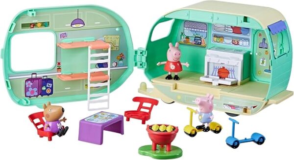 Peppa Pig Caravan Playset for Girls and Boys, 3 Figures, 6 Accessories, Preschool Toys, Kids Gifts, Ages 3+ - Image 2