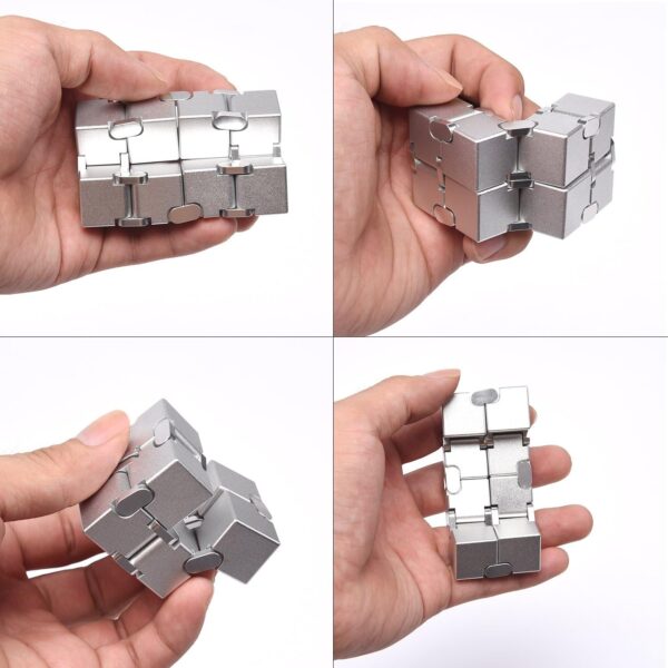 Fidget Cube New Version Fidget Finger Toys - Metal Infinity Cube Prime for Stress and Anxiety - Image 4