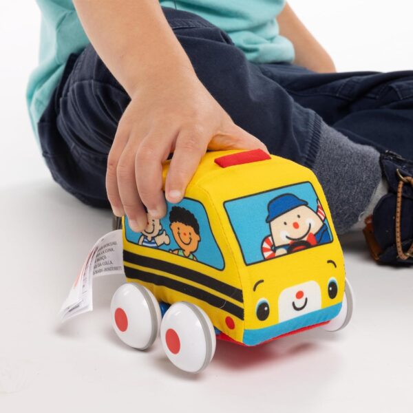 Melissa & Doug K's Kids Pull-Back Vehicle Set - Soft Baby Toy Set With 4 Cars and Trucks and Carrying Case - Image 4