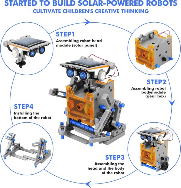 STEM 13-in-1 Education Solar Power Robots Toys for Boys Age 8-12, DIY Educational Toy - Image 2