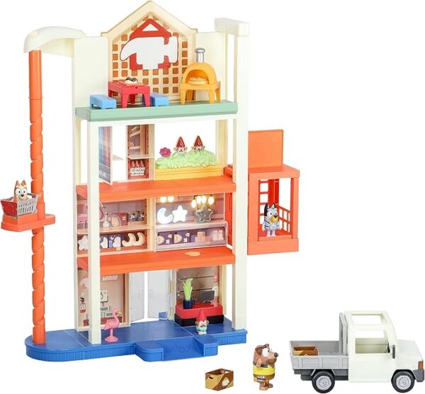 Bluey Hammerbarn Shopping Center Mega Set, 4 Level, 22" Tall Playset with Working Lift and Trolley Return, - Image 3