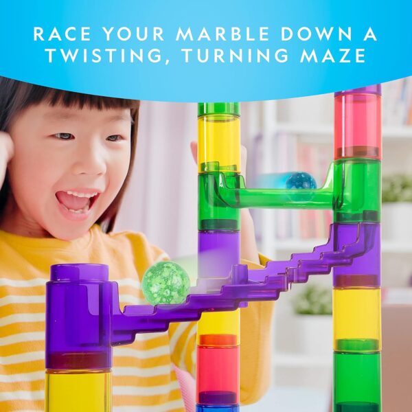 NATIONAL GEOGRAPHIC Glowing Marble Run – Construction Set with 15 Glow in The Dark Glass Marbles & - Image 5