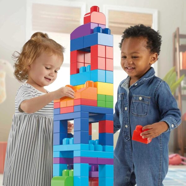 MEGA BLOKS First Builders Toddler Blocks Toys Set, Big Building Bag - Image 4