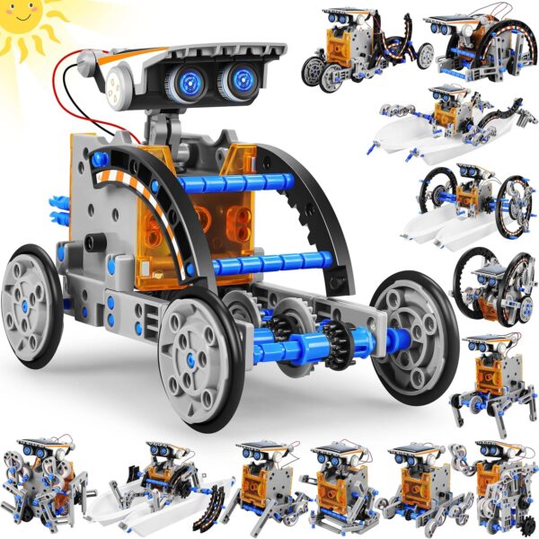 STEM 13-in-1 Education Solar Power Robots Toys for Boys Age 8-12, DIY Educational Toy