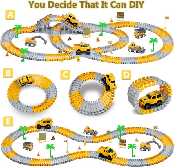 Kids Toys 253 PCS Construction Race Tracks Toy for 3 4 5 6 7 8 Year Old Boys Girls - Image 3