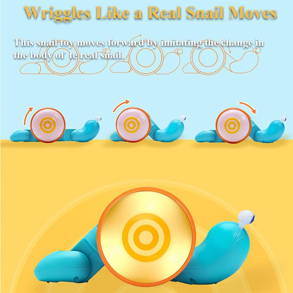 Pull String Crawling Snail, Funny Wriggly Snail Toddlers Walking-Learning Toy Pull and Push Baby Toy - Image 3