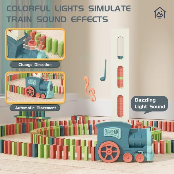 Kids Games Domino Train Toys: 180PCS Automatic Stacking Creative Game 3+ Year Old - Stem Montessori Toy for Boys - Image 3