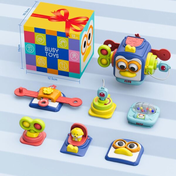 Montessori Toys for 1 Year Old, Sensory Toys for Toddlers 1-3, Travel Activities Busy Cube - Image 4