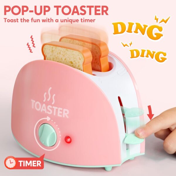 Joyin Play Kitchen Toys, Pretend Play Kitchen Appliances Toy Set with Coffee Maker - Image 4