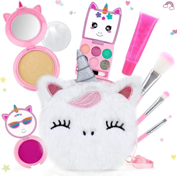 PERRYHOME Cute Kids Makeup Set Unicorn Washable Makeup Kit for Girls