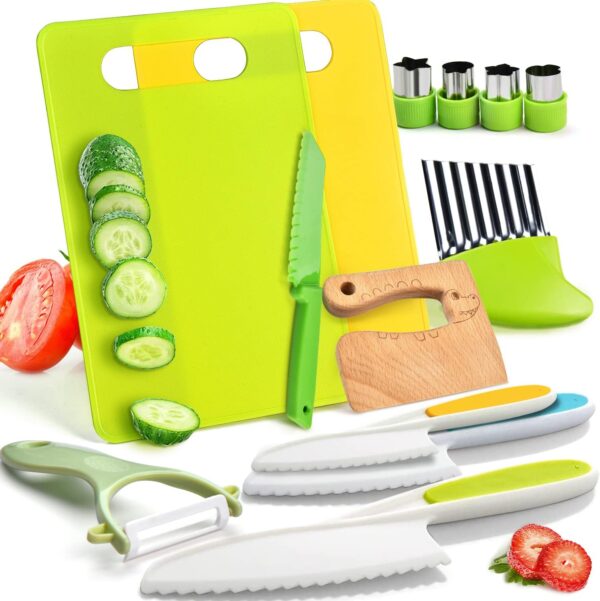13 Pieces Montessori Kitchen Toys for Toddlers-Kids Cooking Sets Real-Toddler Toys Set