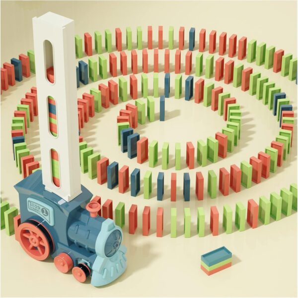 Kids Games Domino Train Toys: 180PCS Automatic Stacking Creative Game 3+ Year Old - Stem Montessori Toy for Boys