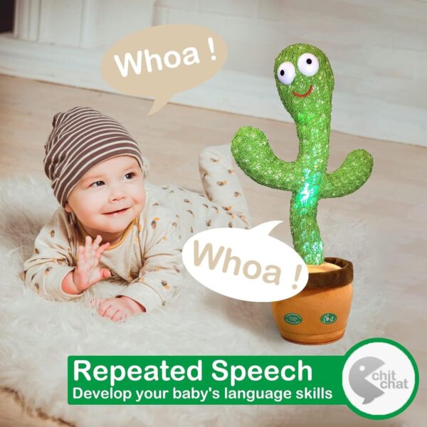 Pbooo Dancing Talking Cactus Mimicking ToyTalking Repeat Singing Sunny Cactus Toy - Image 4