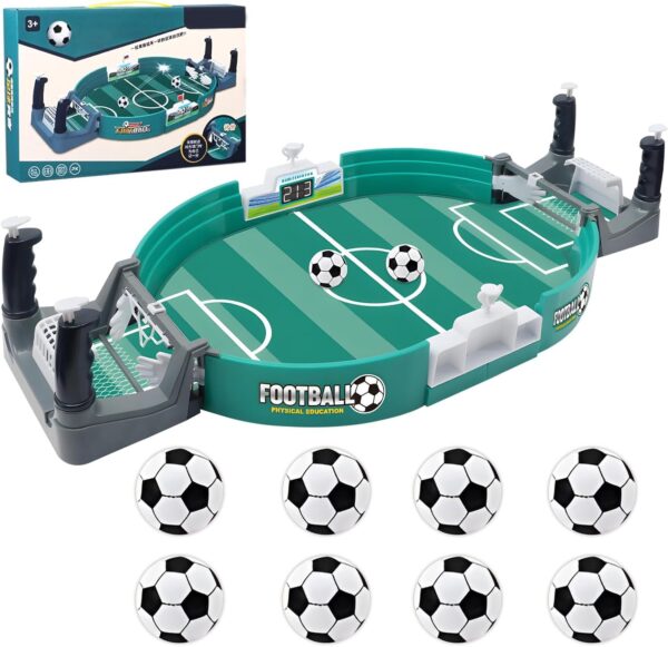 Football Table Interactive Game, Mini Tabletop Soccer Pinball Games Set with 8 Balls, for Foosball Pinball Kids