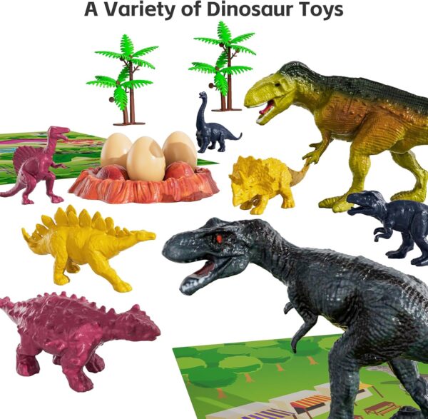 TEMI Dinosaur Truck Toys for Kids 3-5 Years, Tyrannosaurus Transport Car Carrier - Image 4
