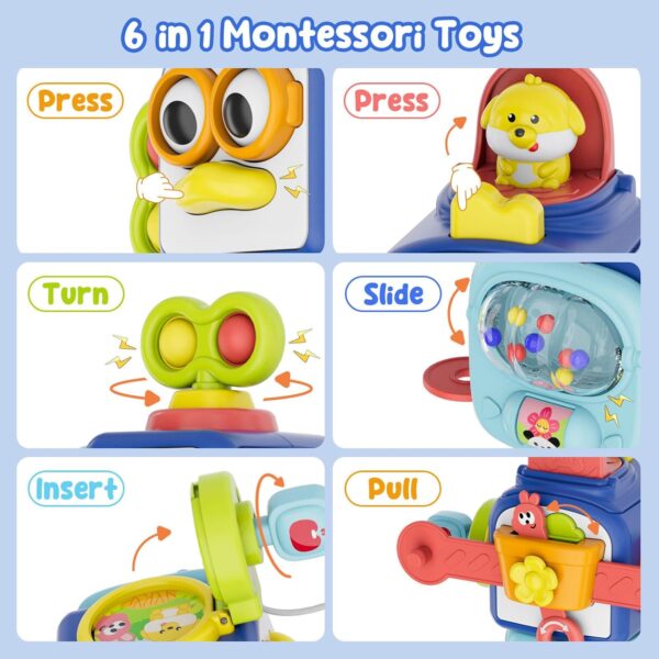 Montessori Toys for 1 Year Old, Sensory Toys for Toddlers 1-3, Travel Activities Busy Cube - Image 3