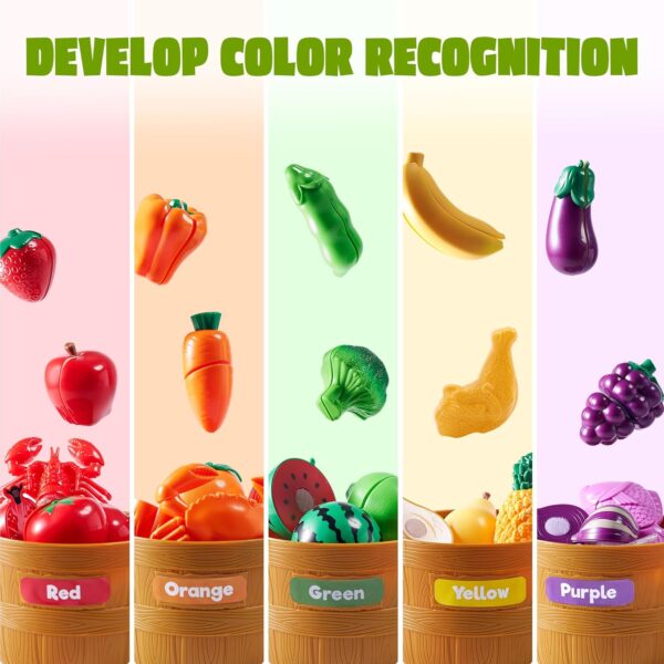 OYIN Learning Toys Play Food Set for Toddlers, Cutting Food Toy for Preschool Activities, - Image 3