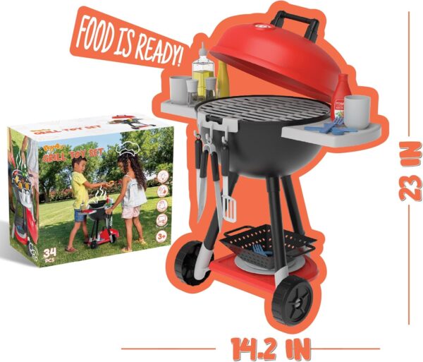JOYIN 34 PCS Kitchen Toy Set, Toy BBQ Grill Set, Cooking Toy Set, Little Chef Play - Image 3