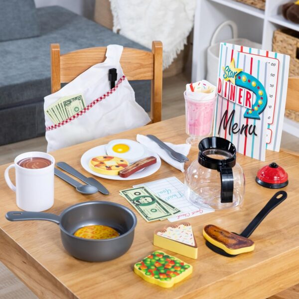Melissa & Doug Star Diner Restaurant Play Set (41 pcs) - Pretend Play Food, Restaurant Toy Set - Image 2