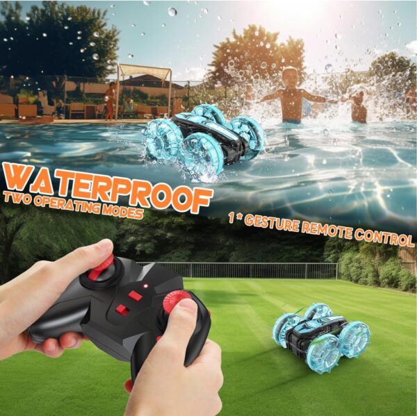 Remote Control Car, Amphibious RC Cars Toys for Ages 5-7, 4WD RC Boat, - Image 5