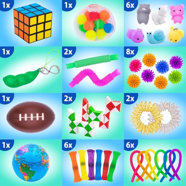 50 Pcs Fidget Toys Pack - Stocking Stuffers for Kids, Gifts for Kids, Party Favors - Image 6