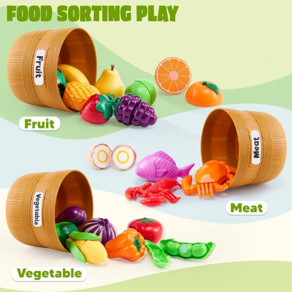 OYIN Learning Toys Play Food Set for Toddlers, Cutting Food Toy for Preschool Activities, - Image 4