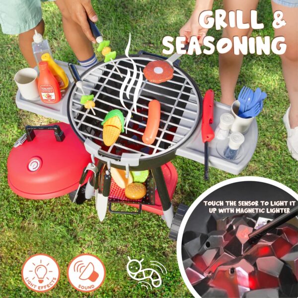 JOYIN 34 PCS Kitchen Toy Set, Toy BBQ Grill Set, Cooking Toy Set, Little Chef Play - Image 2