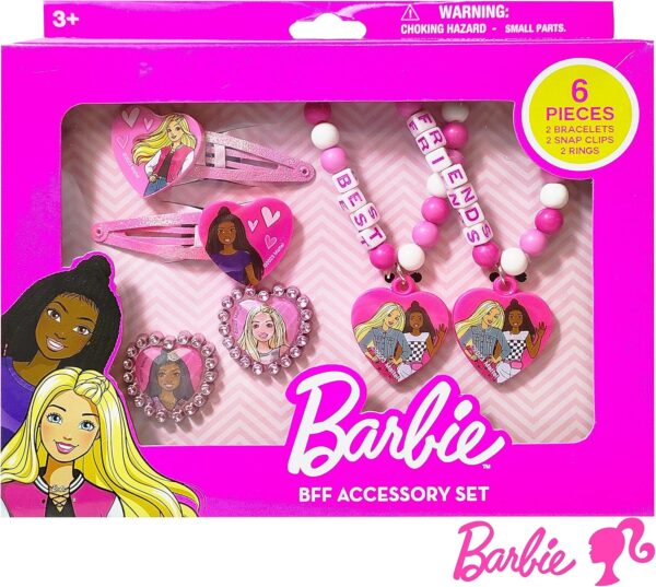 LUV HER Barbie Accessories for Girls 6 Piece Toy Jewelry Box Set with 2 Rings